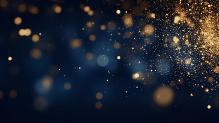 Christmas light background. Holiday glowing backdrop. Defocused Background With Blinking Stars. Blurred Bokeh.