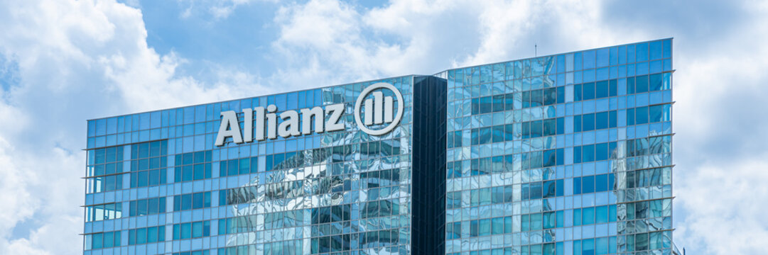 Allianz office building in La Defense business district in Paris France