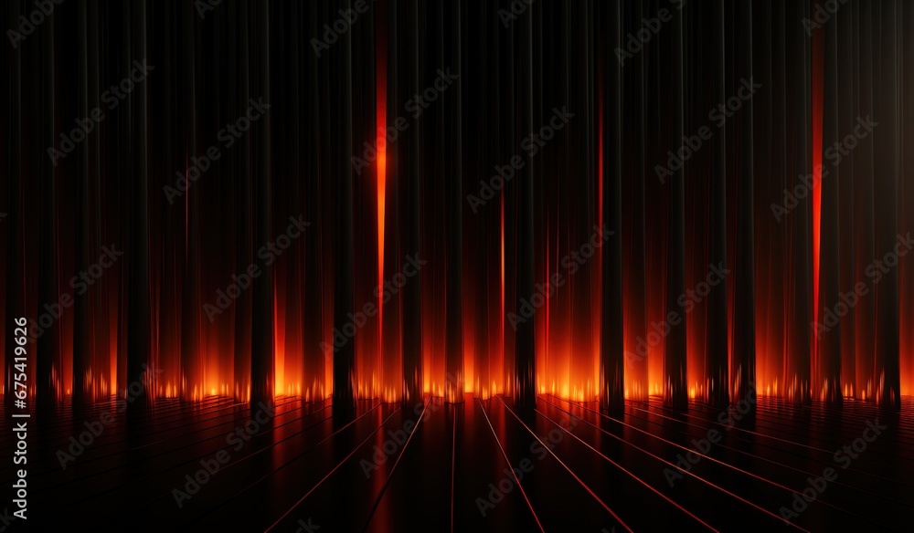 Poster modern elegance: red and black gradient background with vertical lines