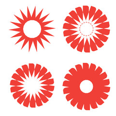 red and white flowers set