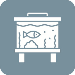 Fish Tank Line Color Icon