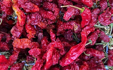 a pile of Dried wrinkled Yunnan pepper