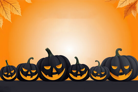 Flat design of halloween pumpkins background