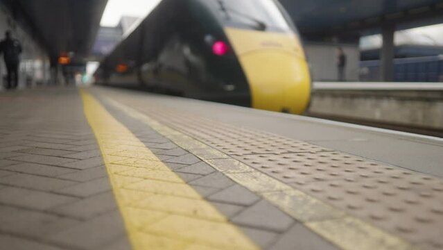 Tactile pavement at train station