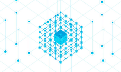 Explore the realm of blockchain technology through our 3D holographic illustration. Available in PNG format with a clear, transparent background