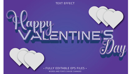 Editable text effect in happy valentines day modern style design