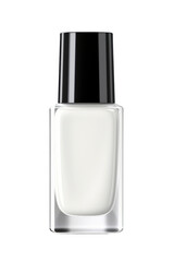 Empty mock-up nail polish bottle on an isolated white background.