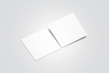 Square Business Card Mockup 3D Rendering