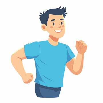 a man running flat simple vector illustrations on white background
