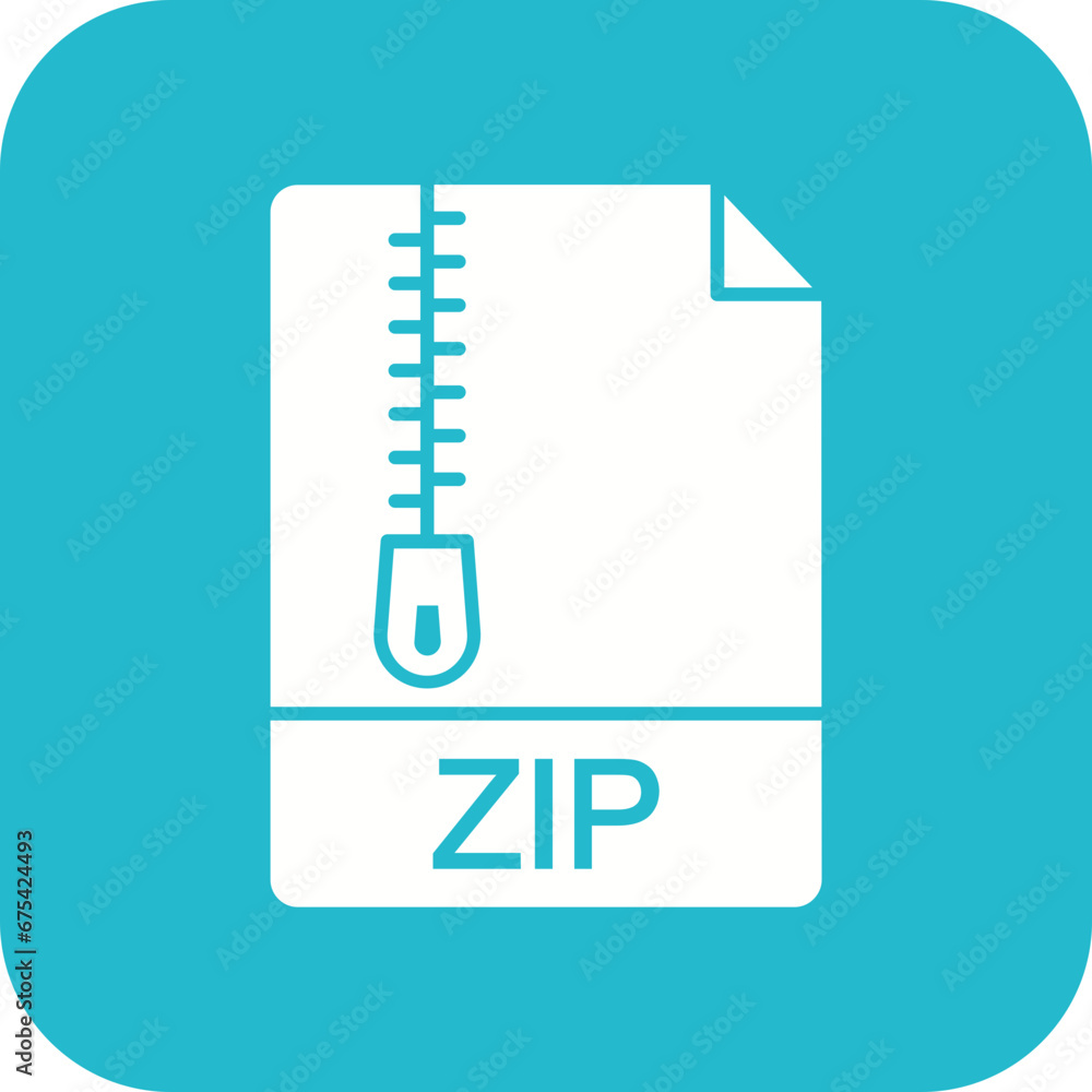 Sticker Zip File Line Color Icon