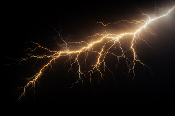 Flash of lightning on dark background. ai generative
