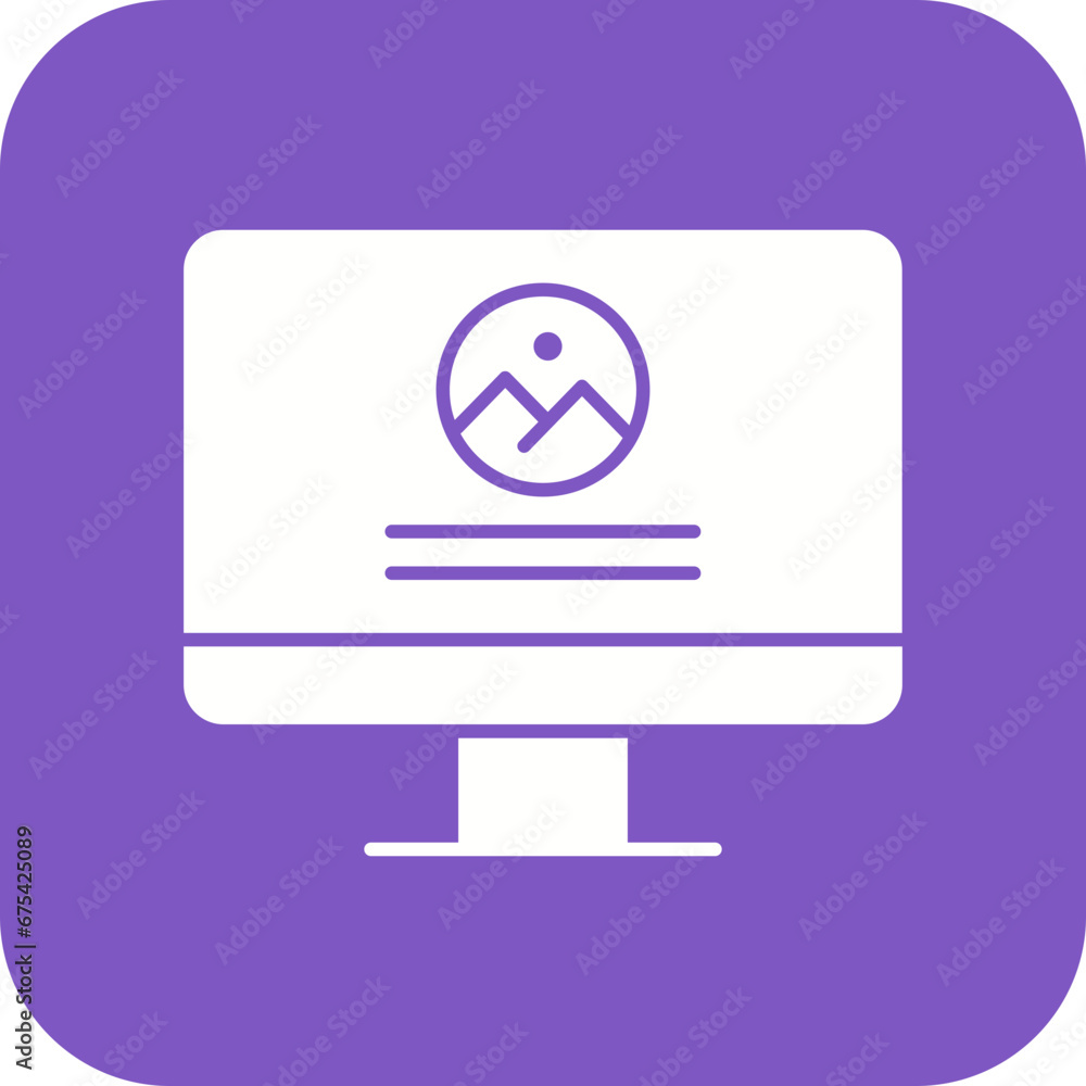 Poster computer website line color icon