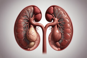 Human Kidneys Organ Design Element - obrazy, fototapety, plakaty