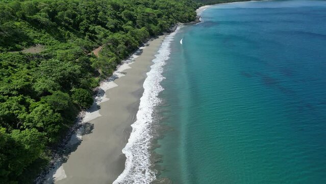 Done fly over tropical beach in Costa Rica