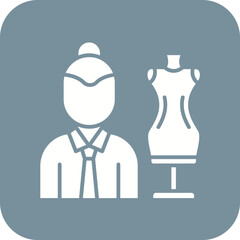 Fashion Designer Female Line Icon