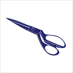 Black scissors icon- vector illustration.
