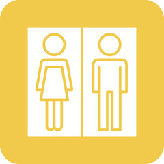 Toilet Line Color Icon