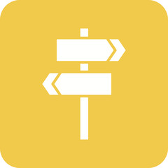 Direction Sign Line Color Icon