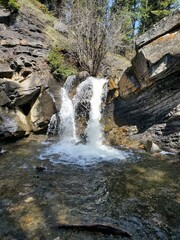 mountain waterfalls, hiking, trails, discover nature, beauty, Alberta 