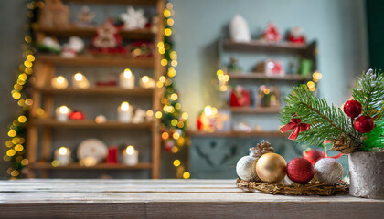 shelf with christmas spirit to place your product