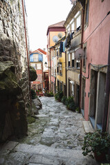 Narrow street in old town of Porto