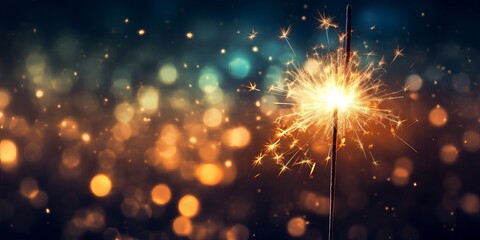 Fototapeta premium sparkler and fire bokeh background