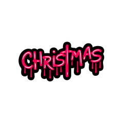 Merry Christmas graffiti lettering typography art illustration