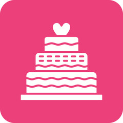 Wedding Cake Line Color Icon