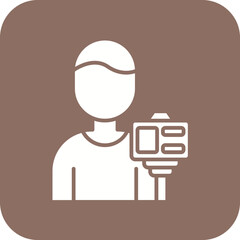 Male Vlogger Line Icon