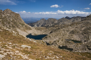 Beautiful landscape of the natural park of Aigestortes y Estany de Sant Maurici, Pyrenees valley...