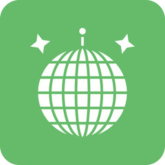 Disco Ball Line Color Icon