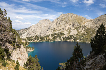 Beautiful landscape of Black lake (Estany negre) in the natural park of Aigestortes y Estany de...