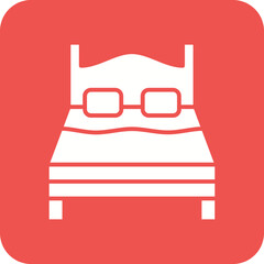 Double Bed Line Color Icon