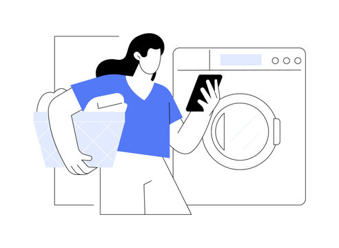 Laundry is ready isolated cartoon vector illustrations.