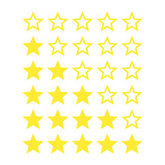 Star rating vector graphic for versatile use.