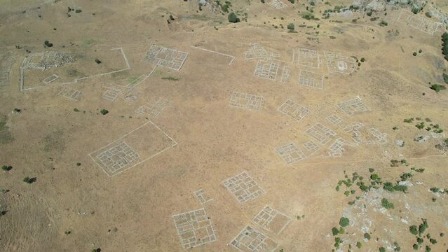 Aerial view of ancient city Hattusa in the capital of Hittites