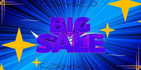 big sale banner design with blue background 