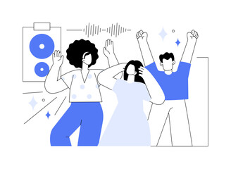 Dance music fest isolated cartoon vector illustrations.