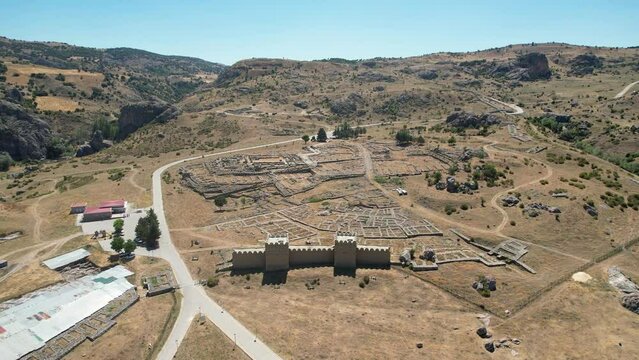Aerial view of ancient city Hattusa in the capital of Hittites