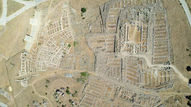 Aerial view of ancient city Hattusa in the capital of Hittites