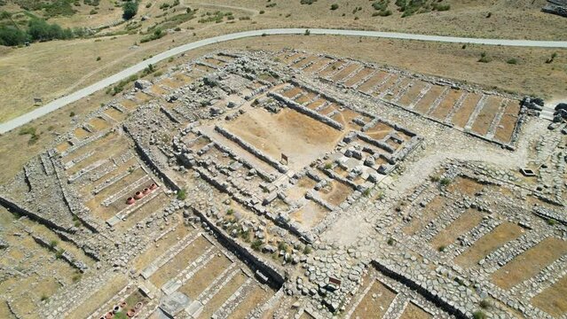 Aerial view of ancient city Hattusa in the capital of Hittites