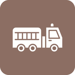 Fire Truck Line Color Icon