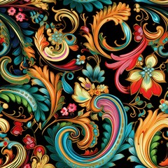 Paisley Scrollwork Textile Pattern
