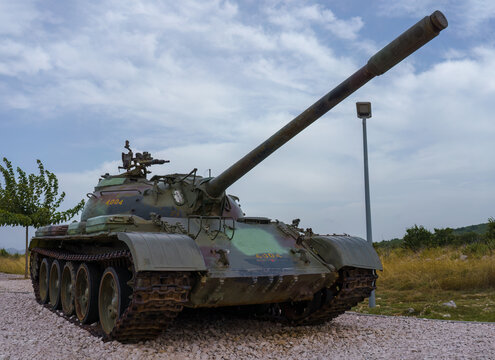 T-55 Tank monument in Pokrovnik, Croatia.