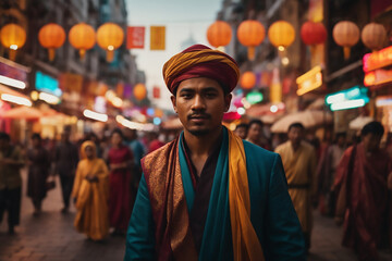 Obraz premium portrait of a man wearing traditional dress 