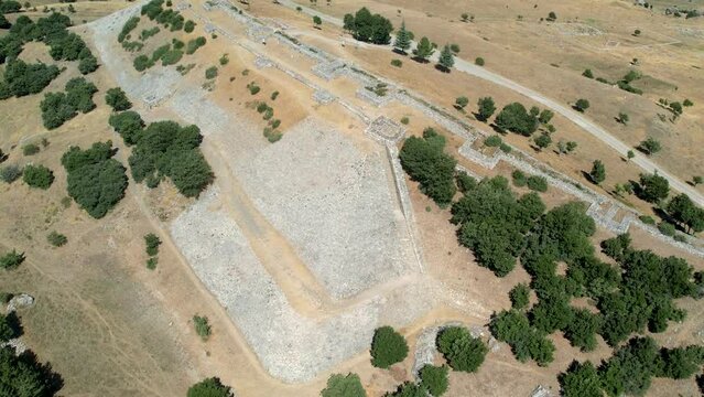 Aerial view of ancient city Hattusa in the capital of Hittites
