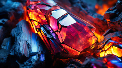 Mesmerizing depiction of colorful minerals under polarized light,