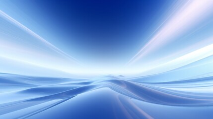 Abstract futuristic background with fractal horizon in sky blue tones