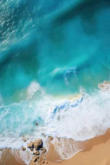 Foto op Canvas wallpaper of an aerial view photography of ocean and shore © Uwe