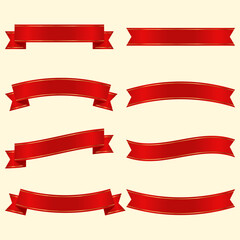 Set of red ribbons.